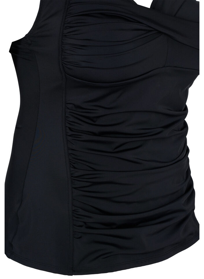 Tankini med draperinger, Svart, Packshot image number 3