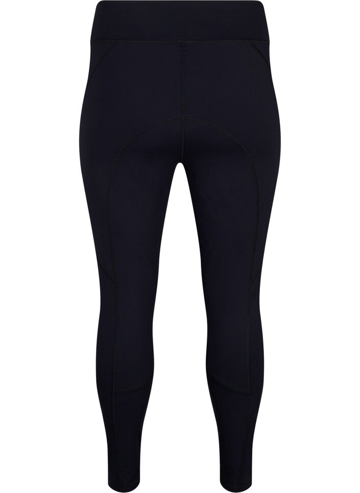 Treningsleggings med forsterkning på innsiden av lårene, Black, Packshot image number 1