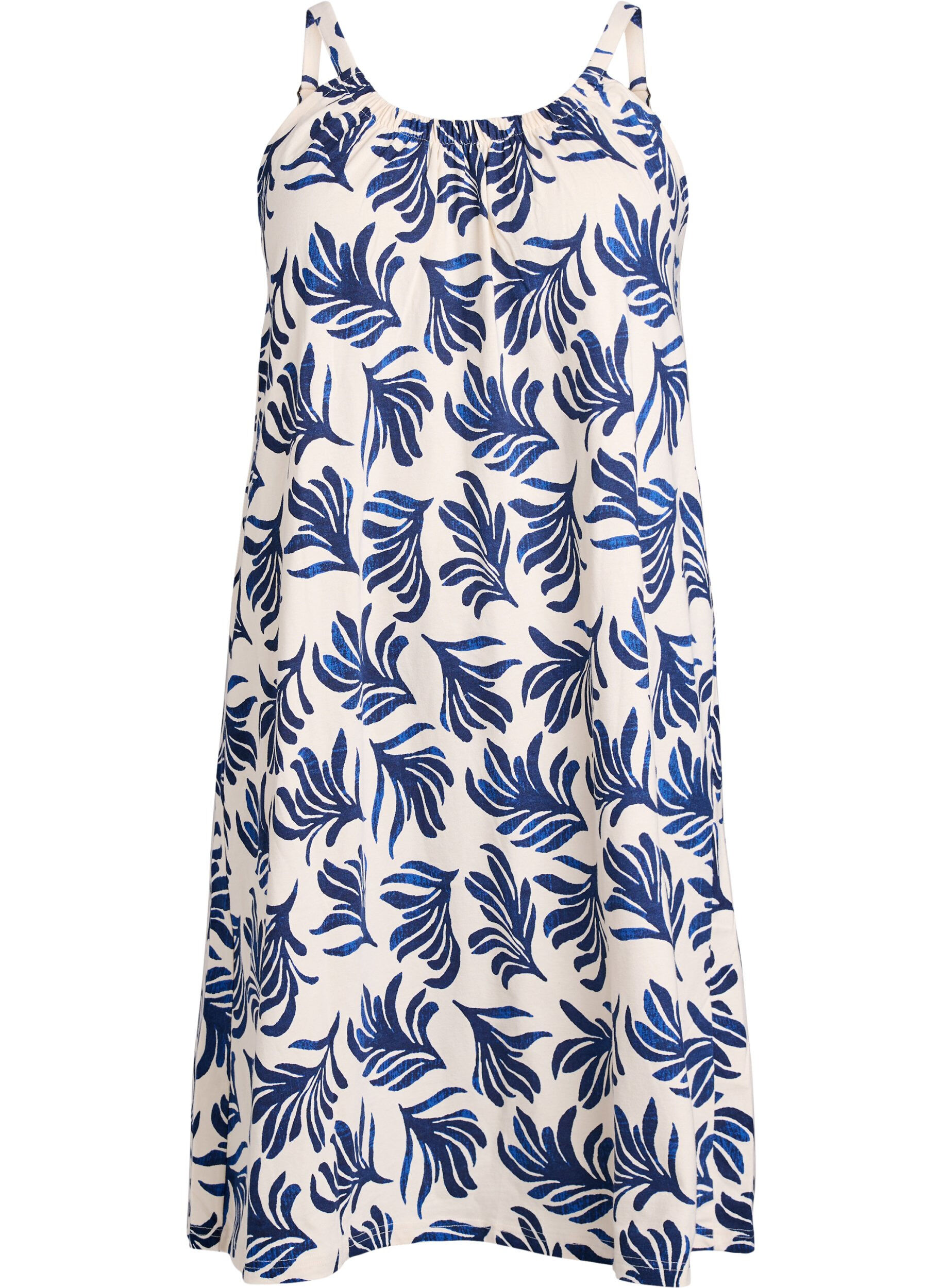 Zizzi Midi strap dress in organic cotton, Hvit, Packshot image number 0