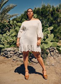 Off shoulder kjole, , Model