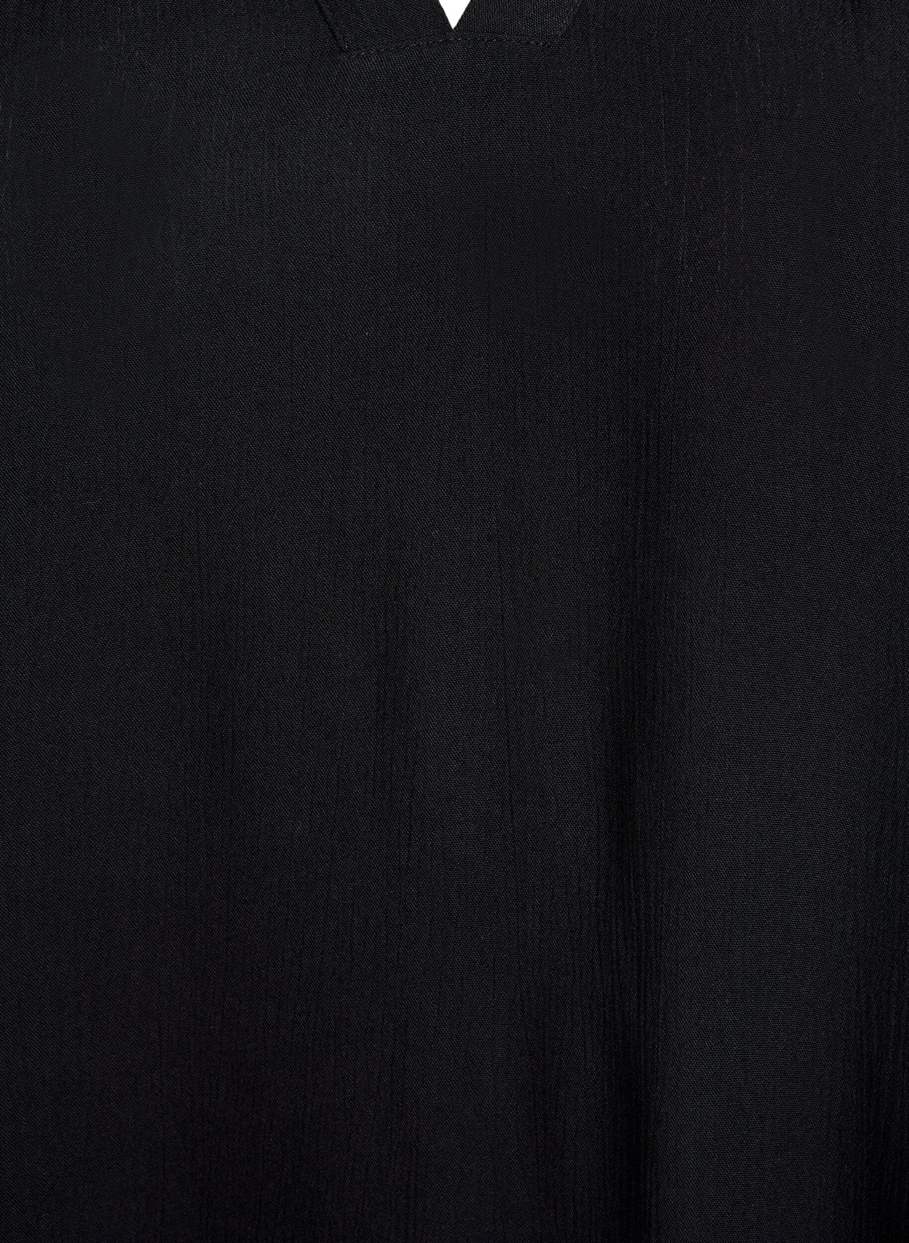 Zizzi Tunika med 3/4 ermer og A-linje snitt, Svart, Packshot image number 2