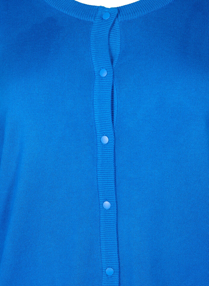Strikket cardigan i viskose med knapper, Princess Blue, Packshot image number 2