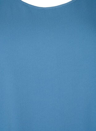 Bluse med korte ermer og rund hals, Moonlight Blue, Packshot image number 2