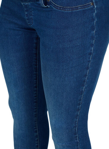 Jeggings til gravide i en bomullsmiks, Dark blue denim, Packshot image number 2