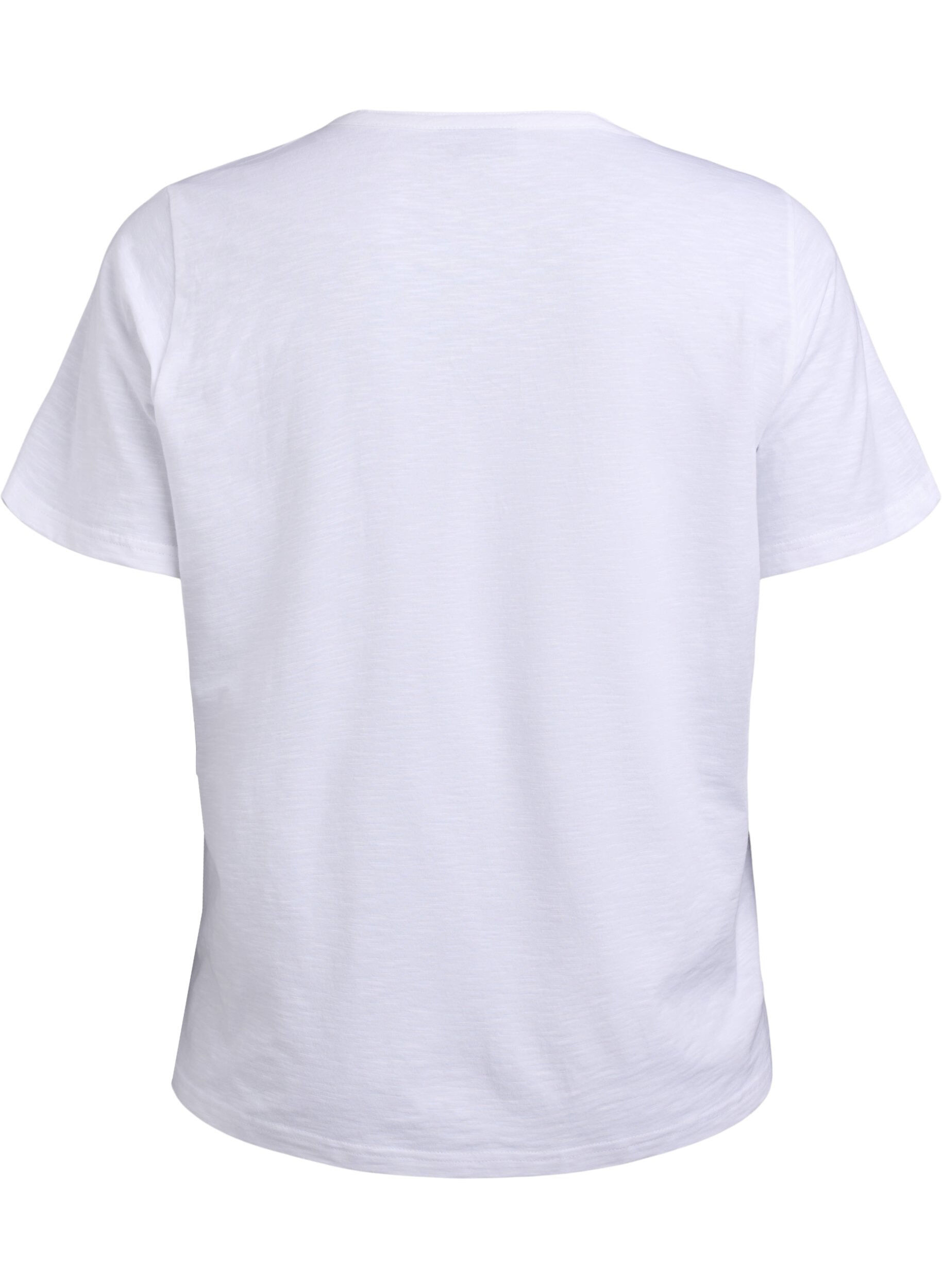 ZizziT-skjorte med knappdetalj, Hvit, Packshot image number 1