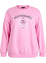 Sweatshirt med teksttrykk, Rosa