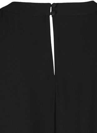Chiffonbluse med 3/4-ermer, Black, Packshot image number 3