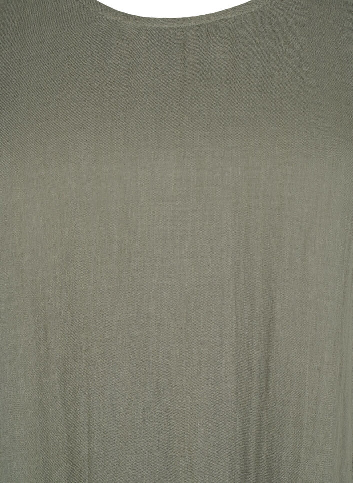 Kortermet kjole i bomull med A-linjeformet snitt, Thyme, Packshot image number 2