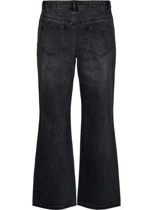 Zizzi Straight fit jeans med rhinesteiner og høy midje, Grå, Packshot image number 1