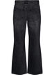 Straight fit jeans med rhinesteiner og høy midje, Grå, Packshot image number 1