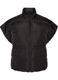 Puffer vest med justerbar midje, Svart