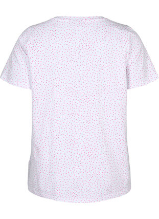 T-skjorte i bomull med striper og v-hals , B.White/S. Pink Dot, Packshot image number 1