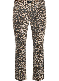 Emily jeans med leopardtrykk, Brun Emily jeans med leopardtrykk