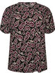 Bluse med lange ermer og paisleym&oslash;nster, M&oslash;rk Bordeaux, Packshot image number 0