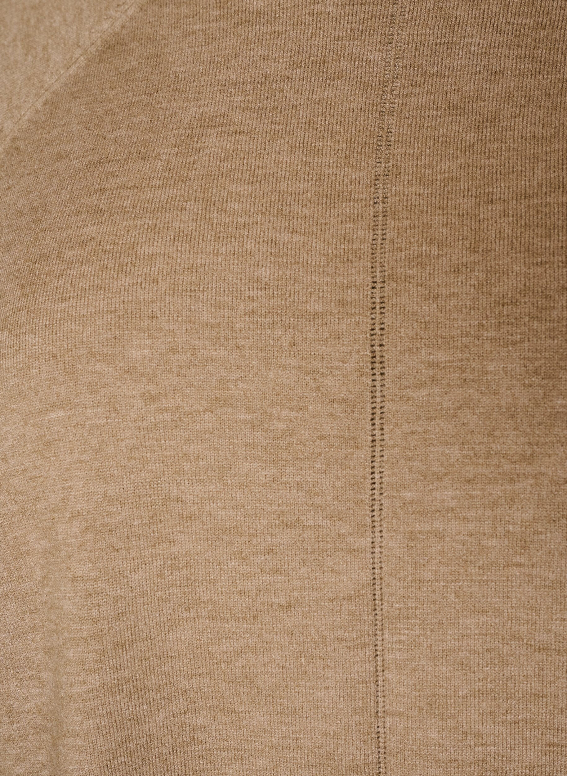 ZizziStrikket bluse med rund hals og strikket m&oslash;nster, Beige, Packshot image number 2