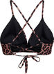 Blomstret bikinioverdel med knyting på ryggen, Brun, Packshot image number 1