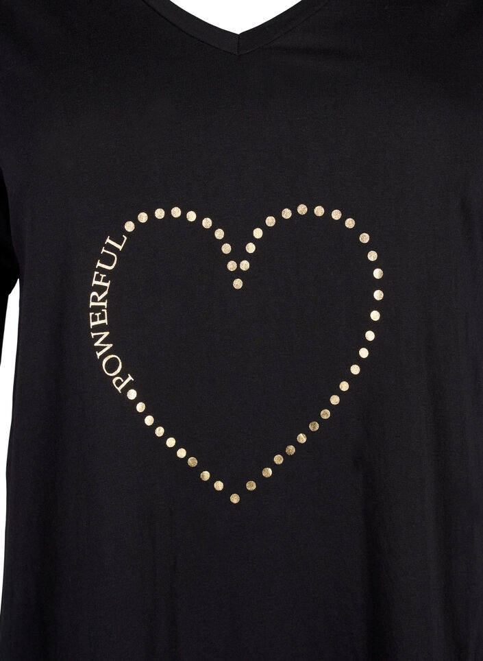 Nattkjole i &oslash;kologisk bomull med V-hals, , Packshot image number 2