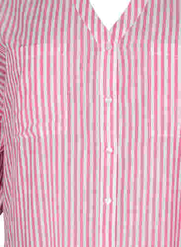 Stripete tunika med V-hals og knapper, Beetroot Stripe, Packshot image number 2