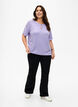 Melange Bluse med korte ermer, Violet Tulip Mel., Model image number 2