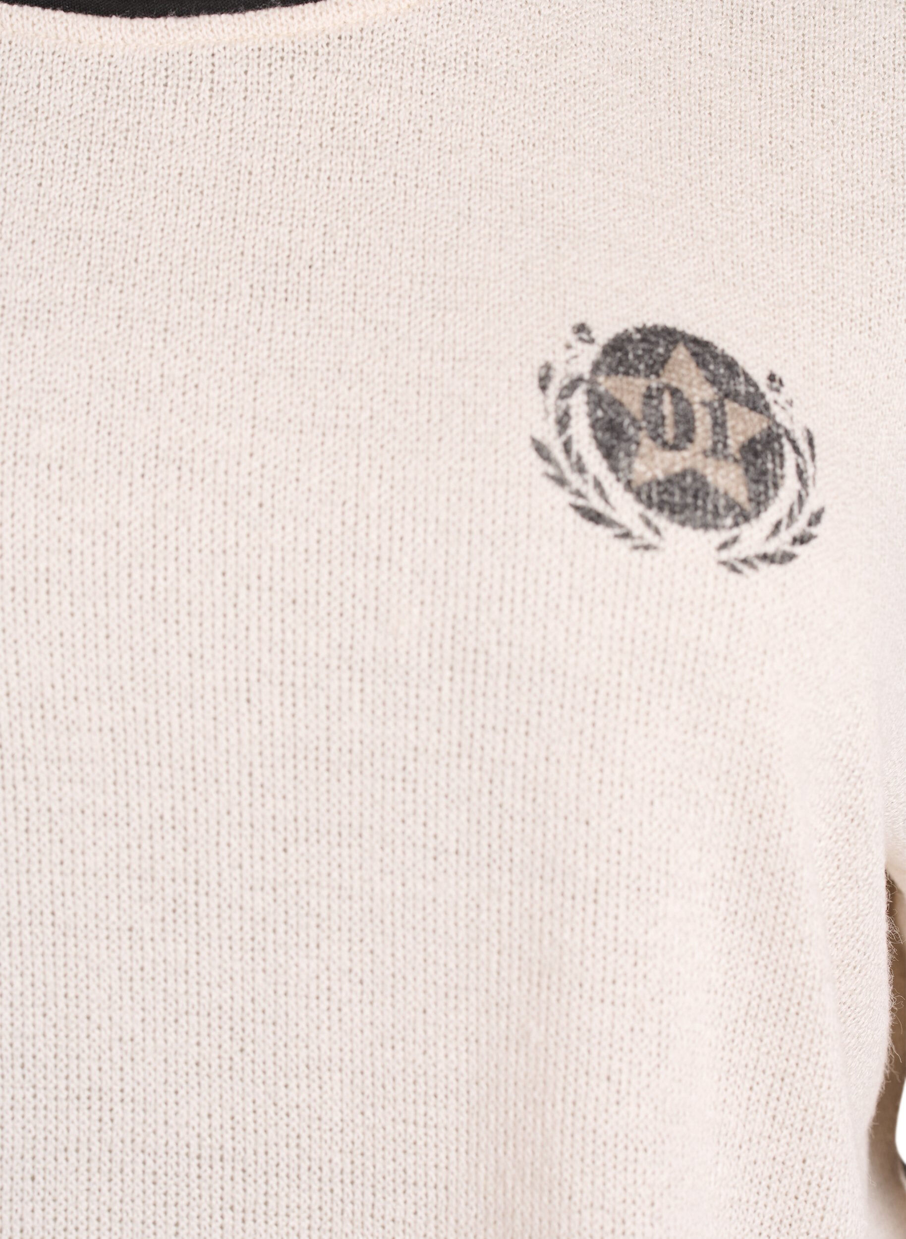 Zizzi Kortermet bluse med kontraststriper, Beige, Packshot image number 2