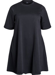 Knelang jerseykjole med lommer og A-fasong, Black