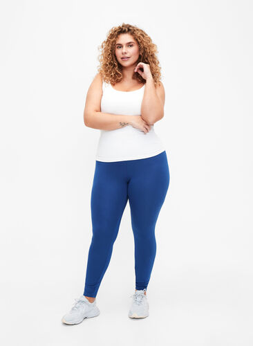 Zizzi Basis leggings i viskose, Blå, Model image number 1