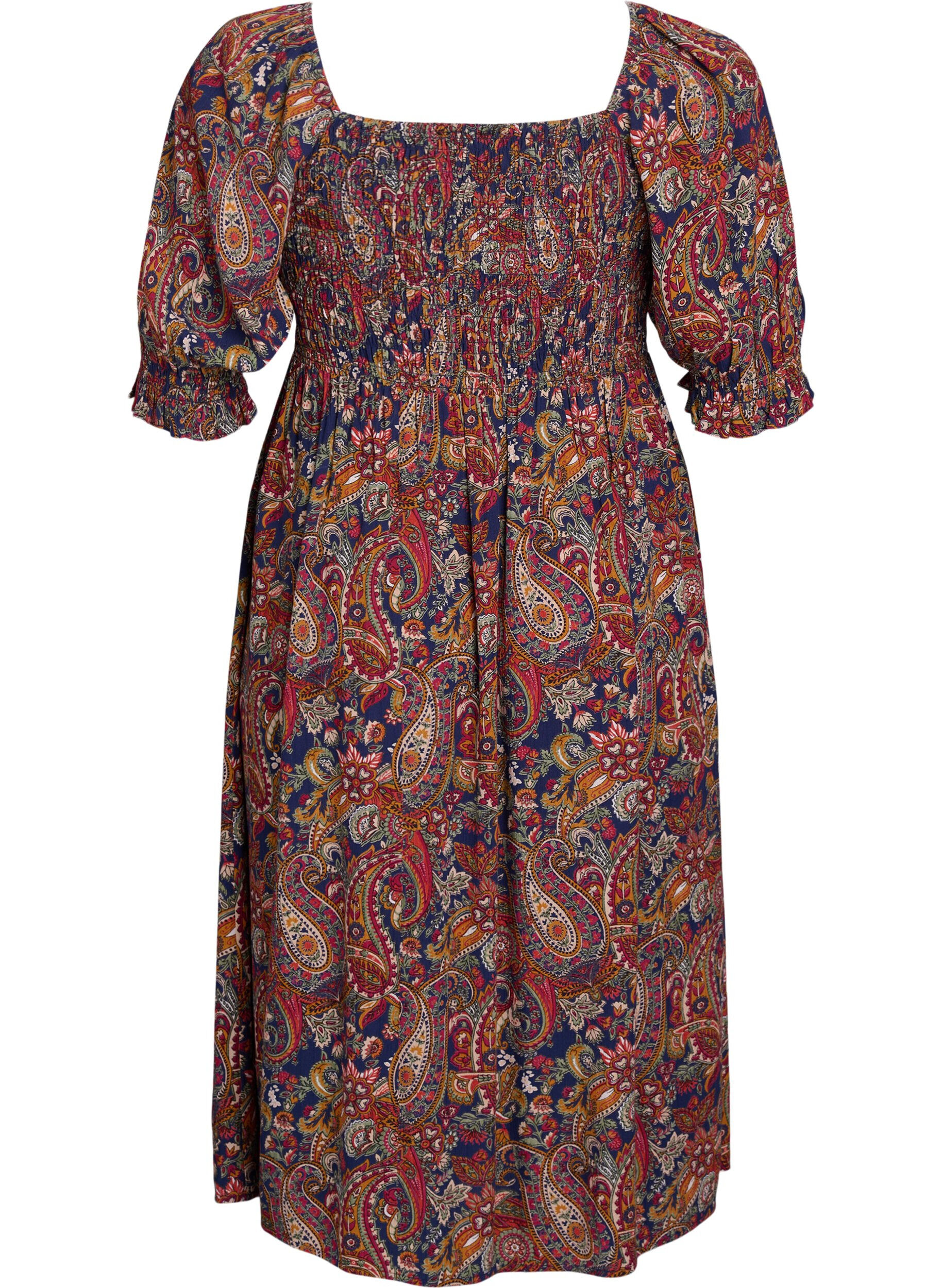 ZizziSommerkjole i viskose med paisley-trykk, Bl&aring;, Packshot image number 1