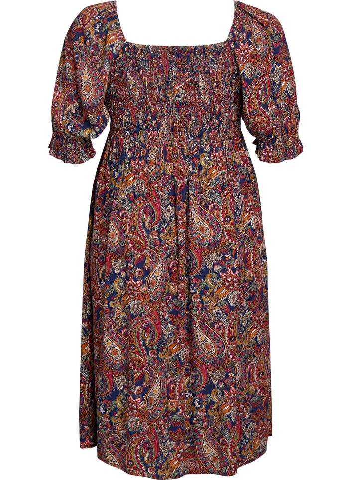 Sommerkjole i viskose med paisley-trykk, Bl&aring;, Packshot image number 1