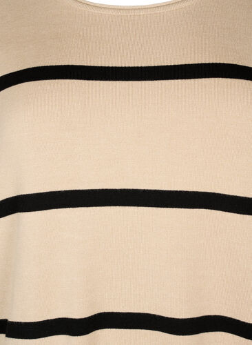  Bluse med striper i strikket viskose, Feather Gray Comb, Packshot image number 2