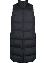 Lang vest med lommer og toveis glidelås, Black