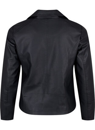 Zizzi Biker jakke i imitert skinn, Black, Packshot image number 1
