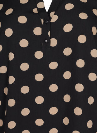 FLASH - bluse med lange ermer og trykk, Black Brown Dot, Packshot image number 2