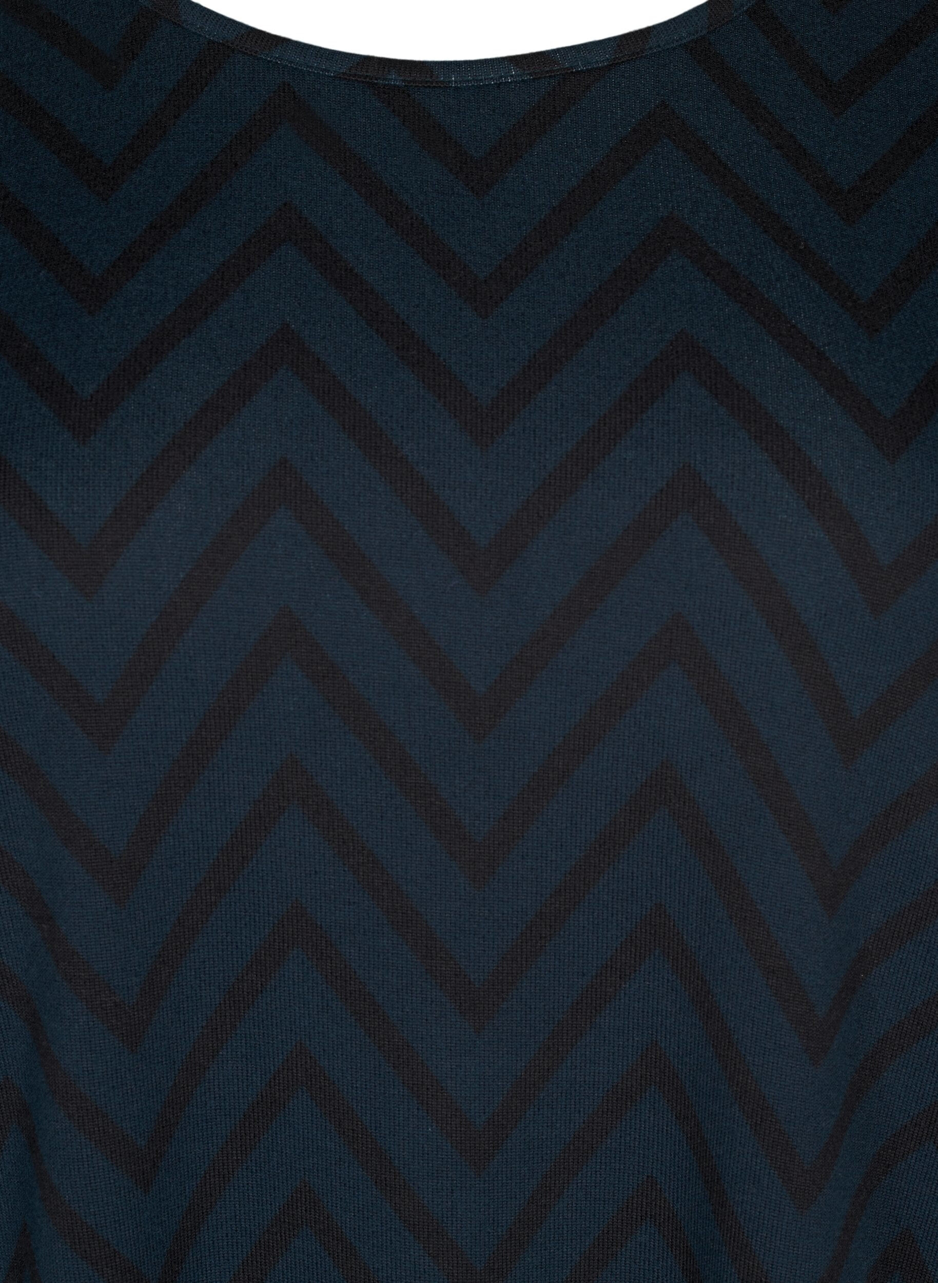 Zizzi M&oslash;nstret bluse med lange ermer, Gr&oslash;nn, Packshot image number 2