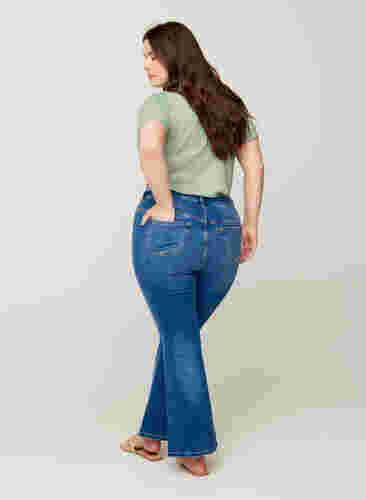 Ellen bootcut jeans med høy midje, Blue denim, Model image number 2