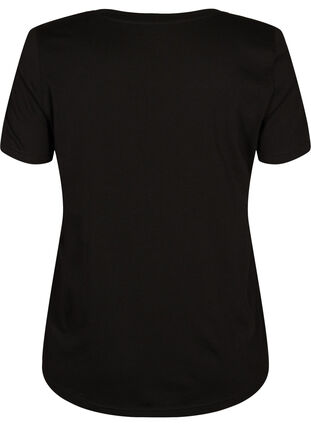 Kortermet T-skjorte i bomull med trykk, Black W. Love , Packshot image number 1