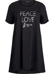 Kortermet nattkjole i &oslash;kologisk bomull, Svart