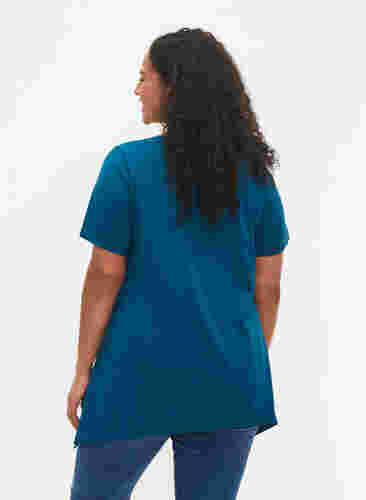 T-skjorte i bomull med tekst, Blue Coral HAPPY, Model image number 1
