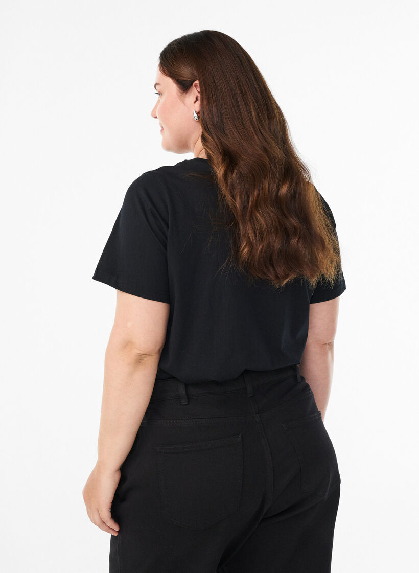 Jule-T-skjorte i &oslash;kologisk bomull, Svart, Model image number 2