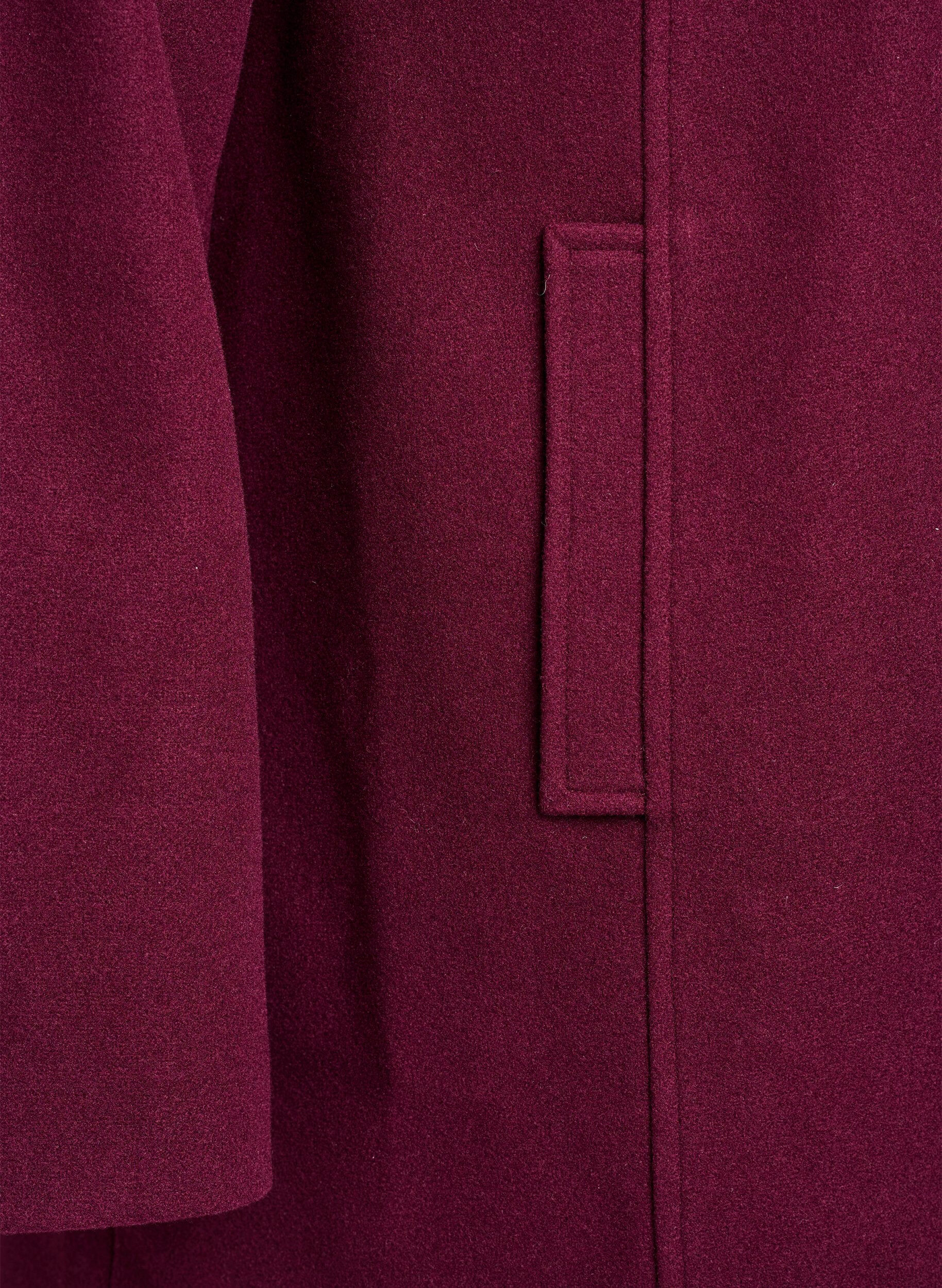 ZizziKort k&aring;pe med A-linjesnitt, M&oslash;rk Bordeaux, Packshot image number 3