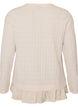 Bluse med struktur og volangkant, Vanilje, Packshot image number 1