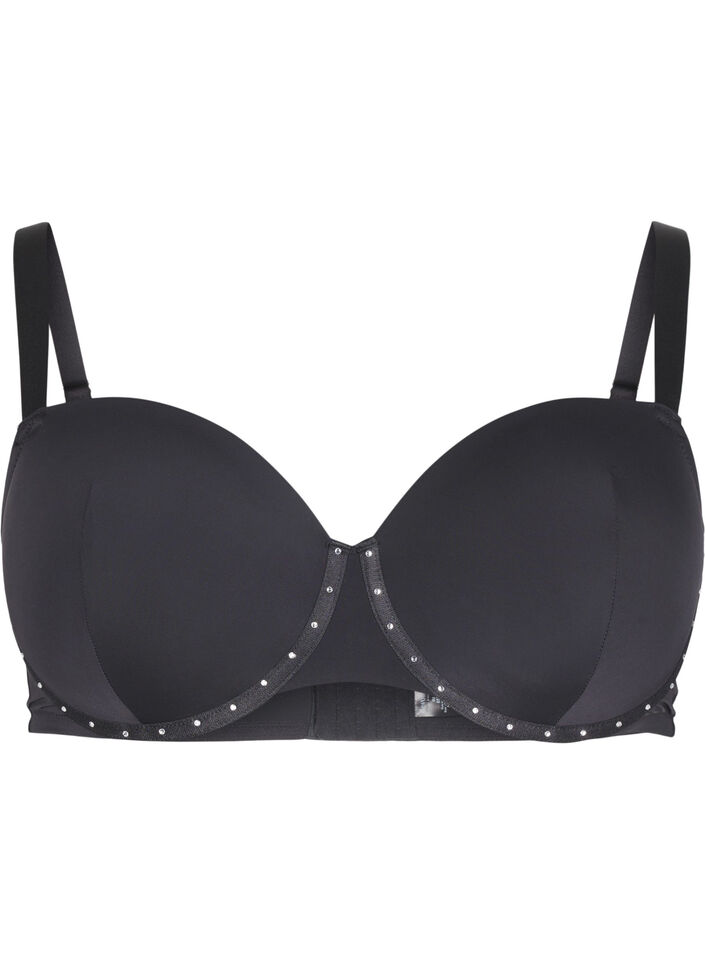 Formstøpt BH med rhinestener, Black, Packshot