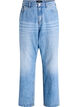 Jeans med straight fit og høy midje, Blå, Packshot image number 0