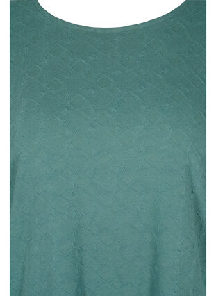 Lang bluse med rund hals og 3/4-ermer, Sagebrush Green, Packshot image number 2
