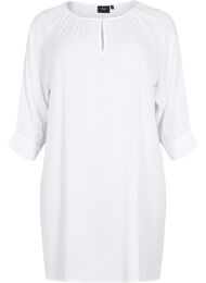 Tunika i viskose med 3/4-ermer, Bright White