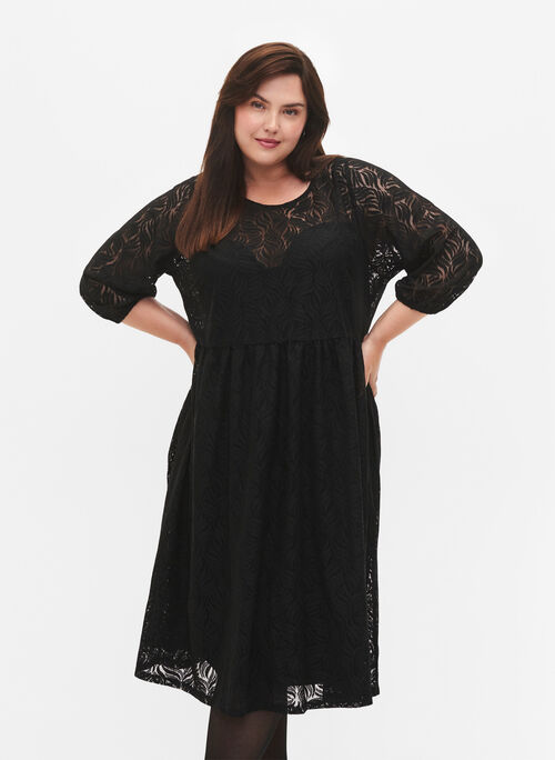 Blondekjole med 3/4 ermer, Black, Model