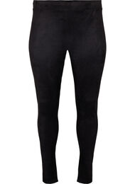 Tights i imitert semsket skinn, Black