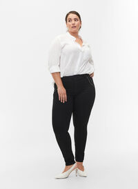 Super slim Amy jeans med snøredetaljer, Black, Model