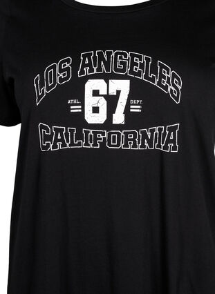 T-skjorte i bomull med trykk foran, Black LOS ANGELES, Packshot image number 2