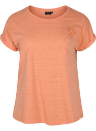 Melert T-skjorte i bomull, Amberglow Melange