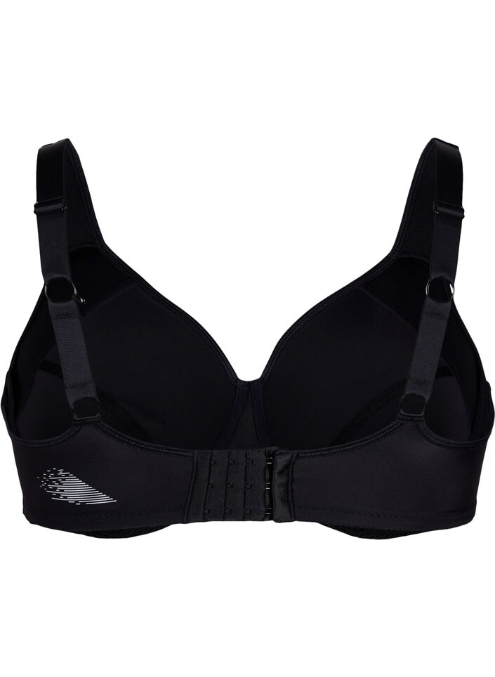 CORE, HIGH SUPPORT WIRE BRA - Sportsbh med b&oslash;yle, Svart, Packshot image number 1